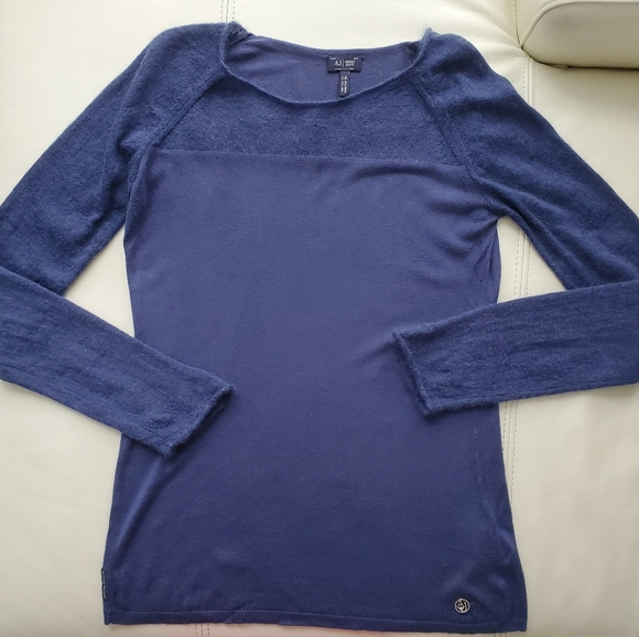 2/40$ Armani Jeans wool blue sweater - Picture 1 of 14
